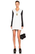 Marni Contrast Sleeve V Neck Dress In White