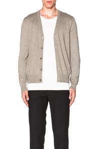 Maison Margiela Jersey Cardigan In Neutrals