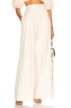 Zimmermann Painted Heart Lace Up Pants In White