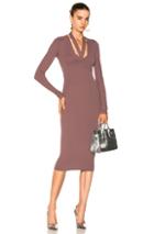 Dion Lee Pinnacle Placket Tie Long Sleeve Dress In Purple