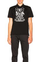 Alexander Mcqueen Printed Polo In Black