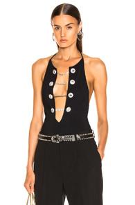 Alessandra Rich Crystal Swimsuit In Black
