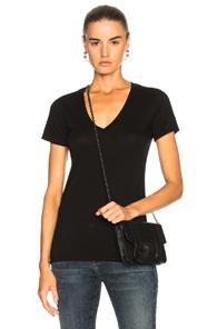 Cotton Citizen Classic V Neck Tee In Black