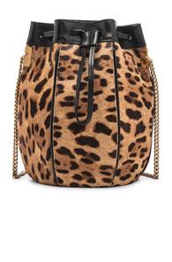 Saint Laurent Talitha Leopard Bag In Animal Print,brown