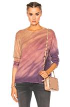 Raquel Allegra Crop Sleeve Boxy Crew Sweater In Ombre & Tie Dye,pink,purple