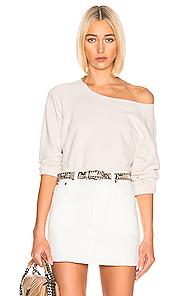 Nili Lotan Luka Scoop Neck Sweatshirt In White