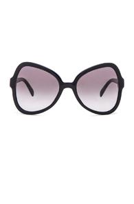 Prada Oversized Cat Eye Sunglasses In Black