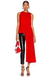 Tibi Triacetate Draped Top In Red