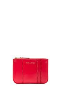 Comme Des Garcons Raised Spike Small Pouch In Red