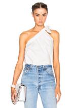 Msgm One Shoulder Elastic Top In White