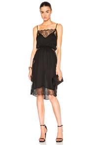 Fleur Du Mal Rose Lace Midi Dress In Black