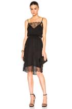 Fleur Du Mal Rose Lace Midi Dress In Black
