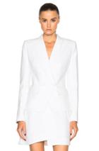 Alexandre Vauthier Crepe Double Breasted Blazer In White