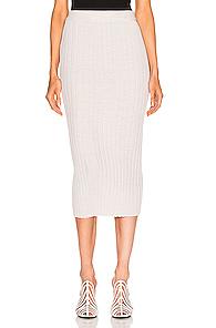Helmut Lang Double Waistband Skirt In Neutral