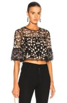 Needle & Thread Climbing Blossom Top In Black,floral