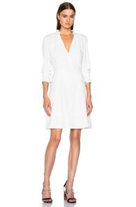Proenza Schouler Satin Back Crepe A Line Dress In White