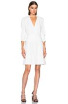 Proenza Schouler Satin Back Crepe A Line Dress In White