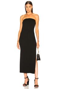 Enza Costa Matte Jersey Side Slit Dress In Black
