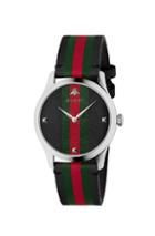 Gucci 38mm G-timeless Striped Band Watch In Black,stripes