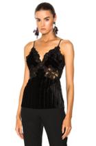 Jonathan Simkhai Crinkled Velvet Applique Slip Tank In Black