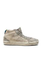 Golden Goose Leather Mid Star Sneakers In Gray