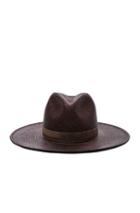 Janessa Leone Mallary Short Brimmed Panama Hat In Brown