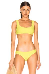 Solid & Striped Squiggle Bikini Top In Yellow