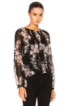 Needle & Thread Prairie Rose Top In Black,floral