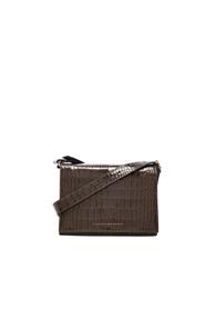 Victoria Beckham Printed Croc Mini Shoulder Bag In Brown,animal Print