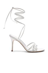 Manolo Blahnik Leva 90 Sandal In White