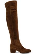 Gianvito Rossi Suede Over The Knee Boots In Brown