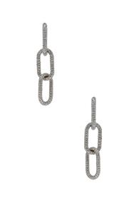 Alexander Wang Large Diamante Bike Link Earrings In Metallic