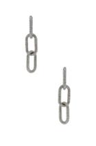 Alexander Wang Large Diamante Bike Link Earrings In Metallic