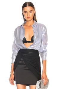 Alberta Ferretti Metallic Silk Shirt In Metallics