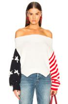 Monse Stars & Stripes Sweater In Blue,geometric Print,stripes,red,white