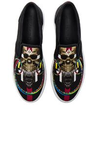 Marcelo Burlon Canvas Batavia Slip On In Black,abstract