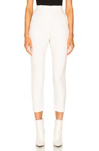 Alexander Mcqueen Light Wool Silk High Waisted Cigarette Trousers In Neutrals