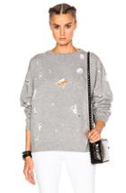 Msgm Shredded Pullover Sweater In Gray