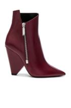 Saint Laurent Leather Niki Booties In Red