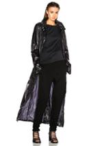 Ann Demeulemeester Hooded Rain Coat In Black