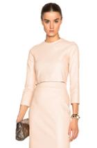 Theperfext Bronx Stretch Leather Zip Top In Neutrals