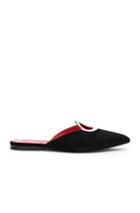 Proenza Schouler Suede Buckle Slides In Black