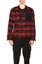3.1 Phillip Lim Plaid Flannel Kimono Shirt Jacket In Red,checkered & Plaid