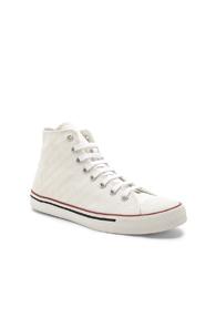 Vetements Canvas Print Emoji Sneakers In White