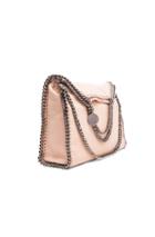Stella Mccartney Falabella Shaggy Deer Fold Over Tote In Neutrals,pink