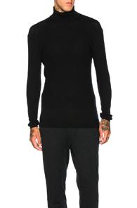 Robert Geller Luca Knit Turtleneck Sweater In Black
