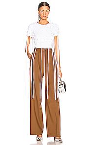 Area Shrunken Tee With Net Overlay In White