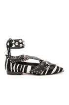 Isabel Marant Calf Hair Linzy Eyelet Flats In Animal Print,black