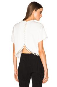 Proenza Schouler Double Face Silk Knit Crop Top In White