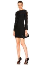 David Koma Metal Balls Detailing Long Sleeve Knitted Dress In Black